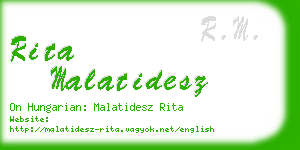 rita malatidesz business card